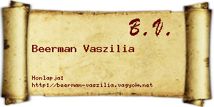 Beerman Vaszilia névjegykártya